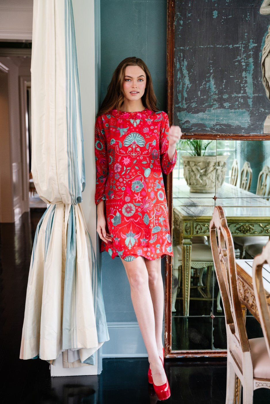 Blair Dress in Festive Floral