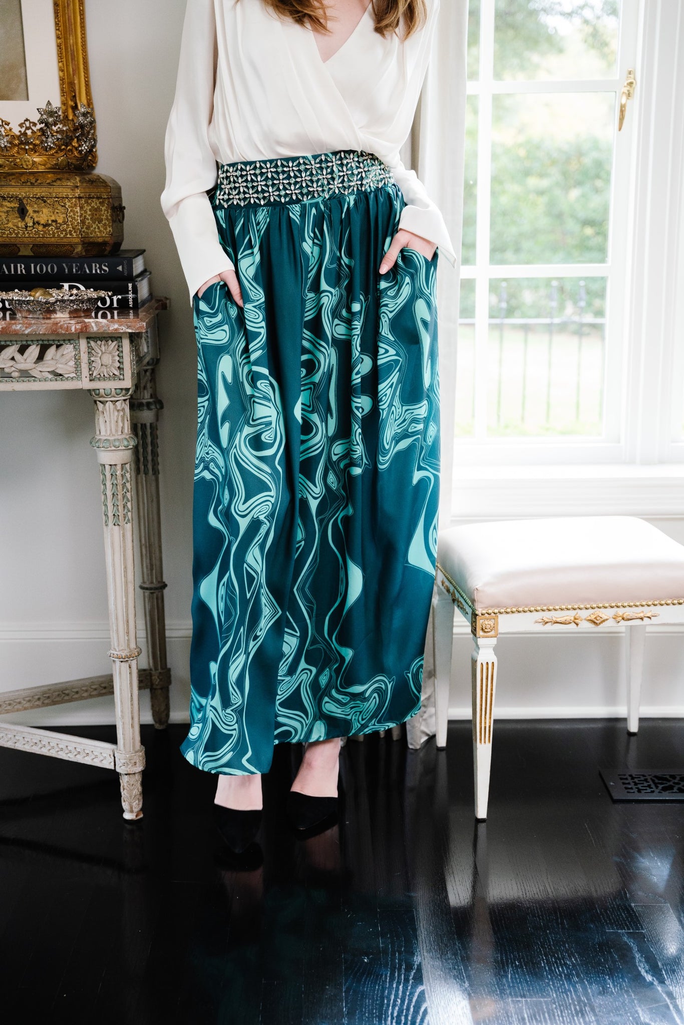 Lillian Skirt in Emerald Marble