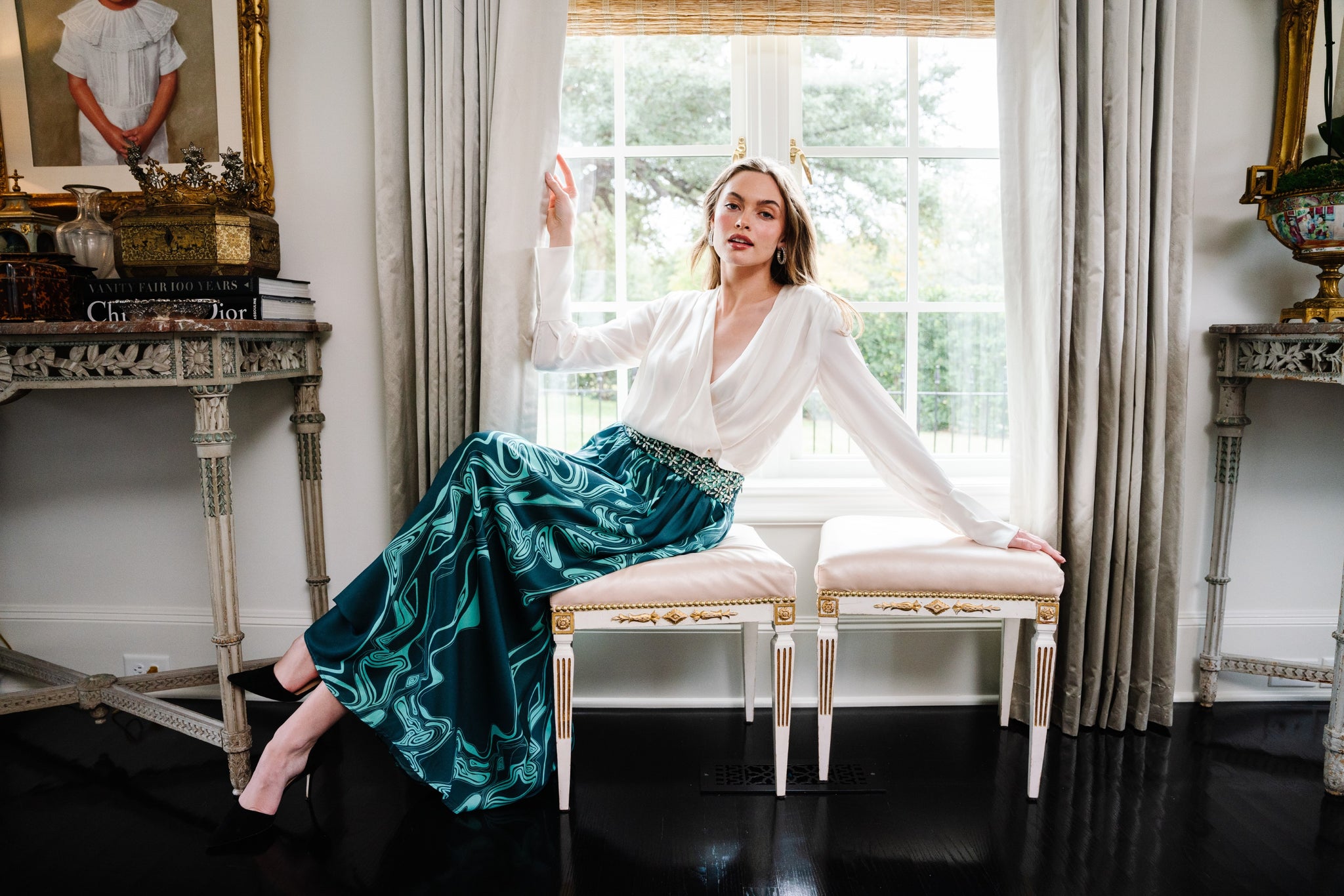 Lillian Skirt in Emerald Marble