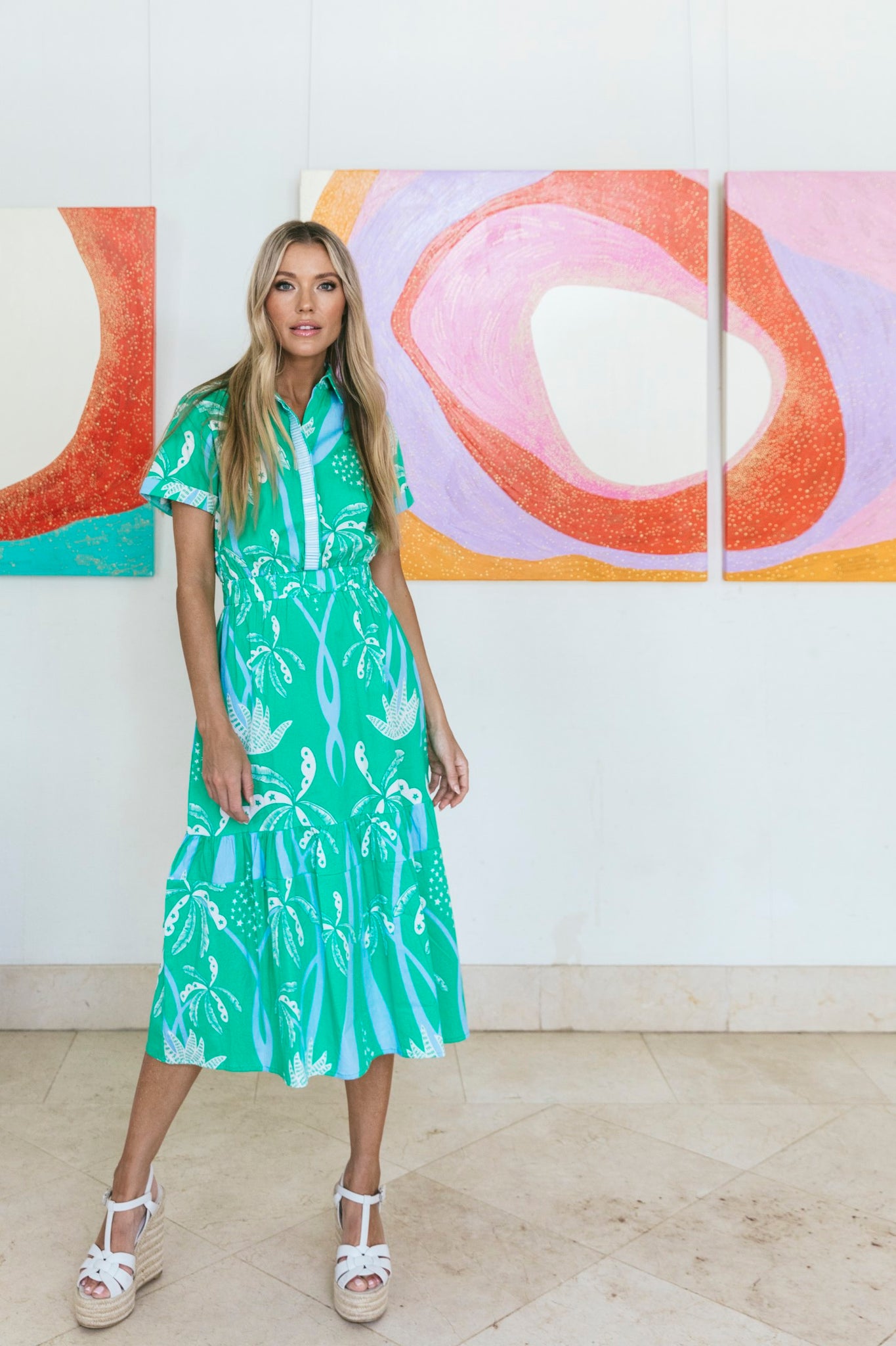 Gwyneth Dress in Aruba Palm