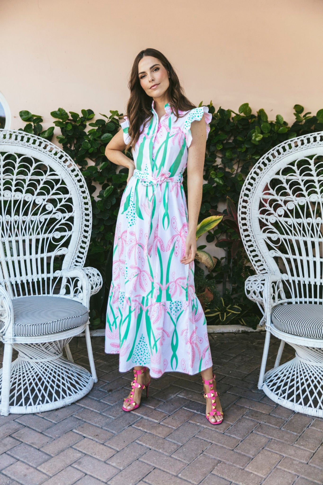 Taylor Dress in Worth Avenue Palm