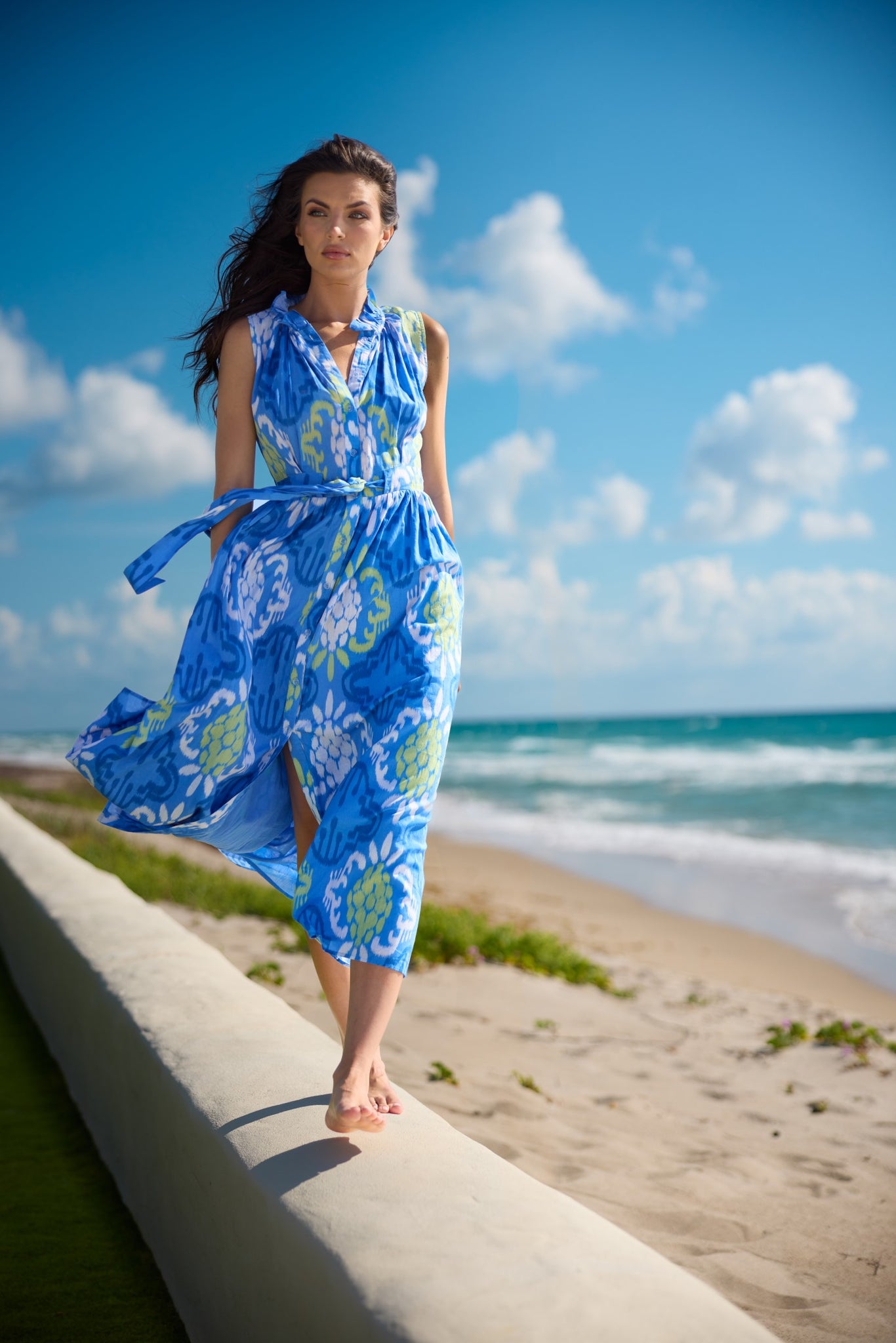 Ivy Dress in Blue Lagoon Pineapple