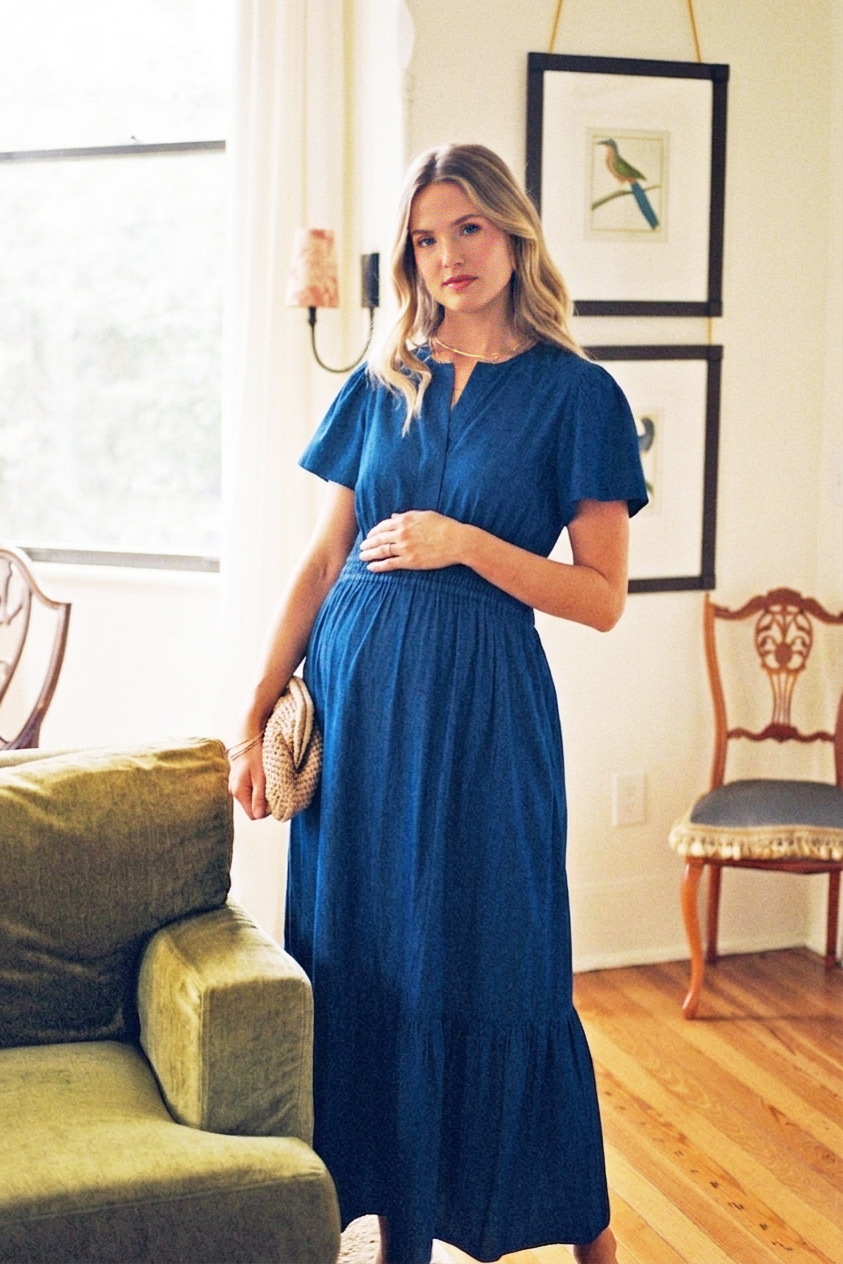 Sheridan French I PreSpring 2026 I Eloise Dress in Chambray S Sheridan French I PreSpring 2026 I Eloise Dress in Chambray S