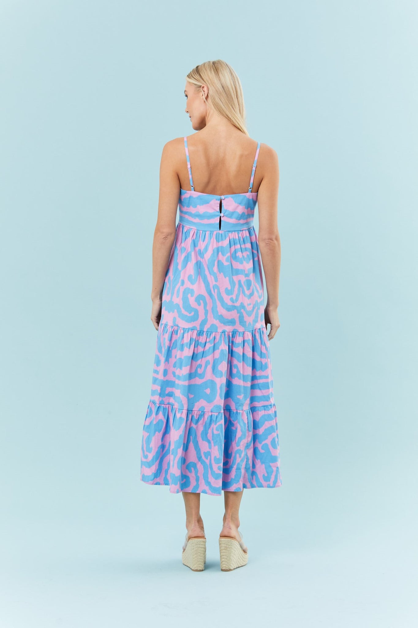 May Dress in Pink + Blue Tiger