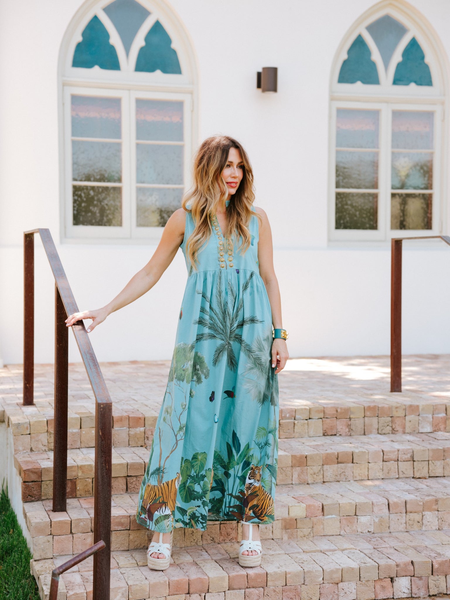 Tessa Dress in Turquoise Jungle